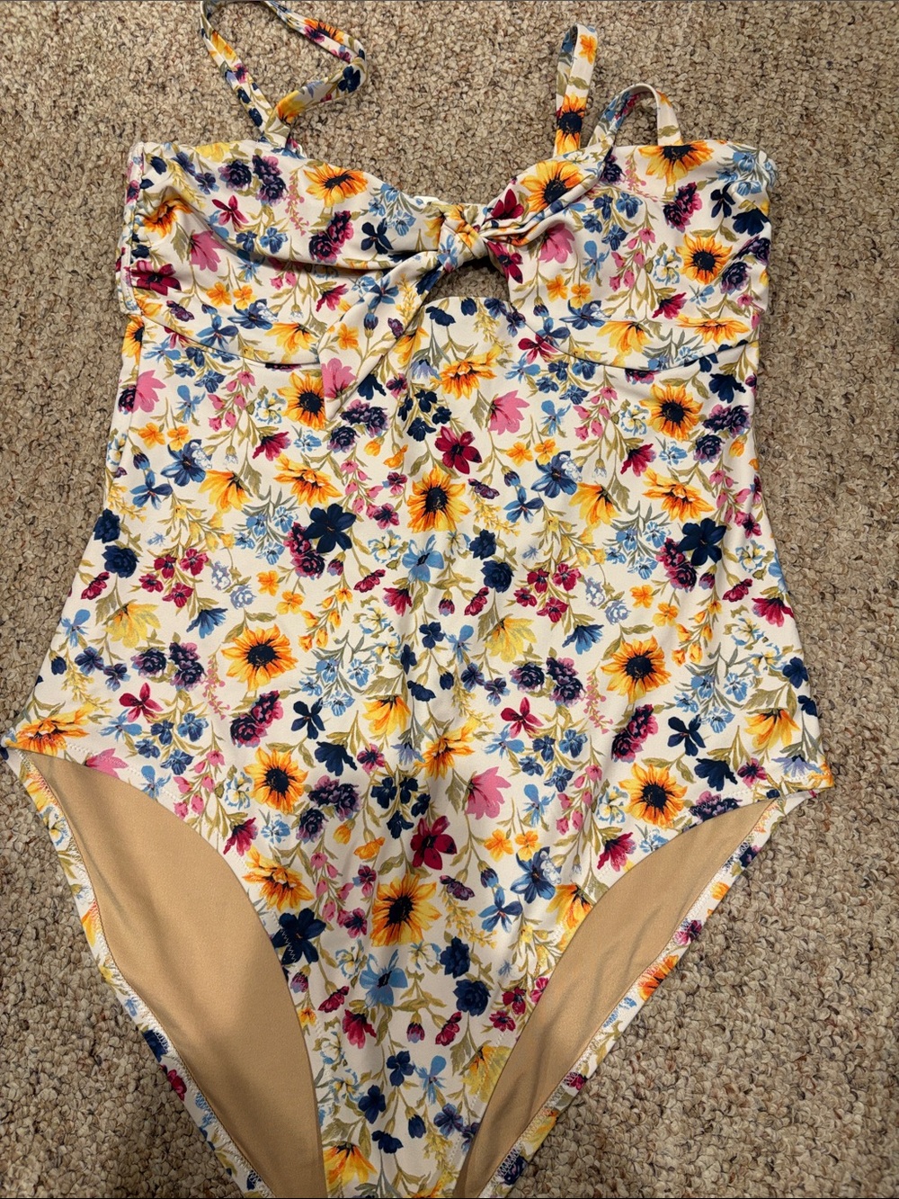 Floral Print women’s ' One-Piece Swimsuit - White Multi
